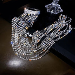 GC Ultra Luxurious Rhinestone Tassel Headwear Clip (Silver)