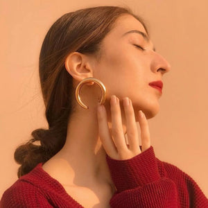 GC Gold Trendy & Chic Lunar Hoops