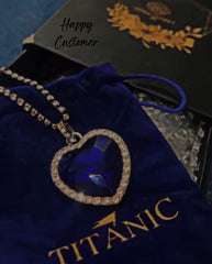 Titanic Silver Plated Ocean Blue Luxurious Love Necklace