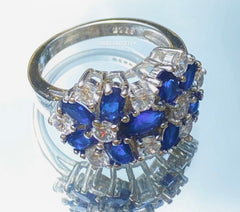Blueberry Blast Pure Silver Luxurious Ring