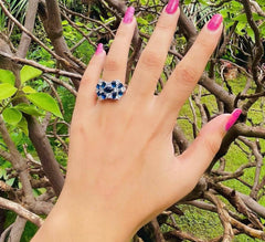 Blueberry Blast Pure Silver Luxurious Ring