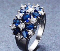 Blueberry Blast Pure Silver Luxurious Ring