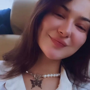 Metal & Pearls Hybrid Artistic Butterfly Necklace