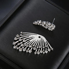 Mystic Spikey Crystal Silver Luxurious Single Ear Cuff