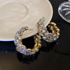 GC Zircon Studded Diamond Vibe Statement Hoops