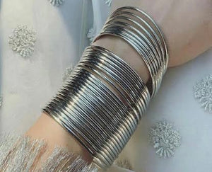 Pack Of 12 Sterling Silver Metal Bangle Set 🌟