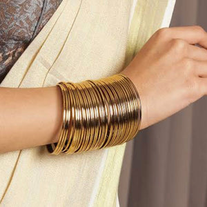 Pack of 12 Versatile Gold Metal Bangles