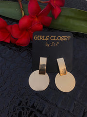 GC Drop Gold Metal Statement Earrings