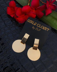 GC Drop Gold Metal Statement Earrings